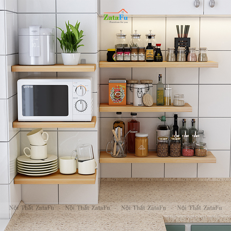 Kệ treo tường gỗ decor phòng ván rộng 15cm nhiều kích thước mẫu 3 KTT-95