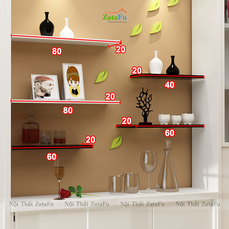 Kệ trang trí treo tường nhiều kích thước mẫu 2 KTT-92