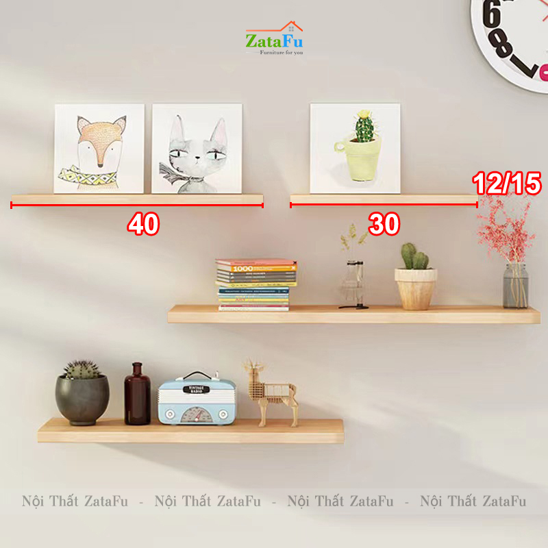 Kệ decor treo tường nhiều kích thước rộng 12cm KTT-91
