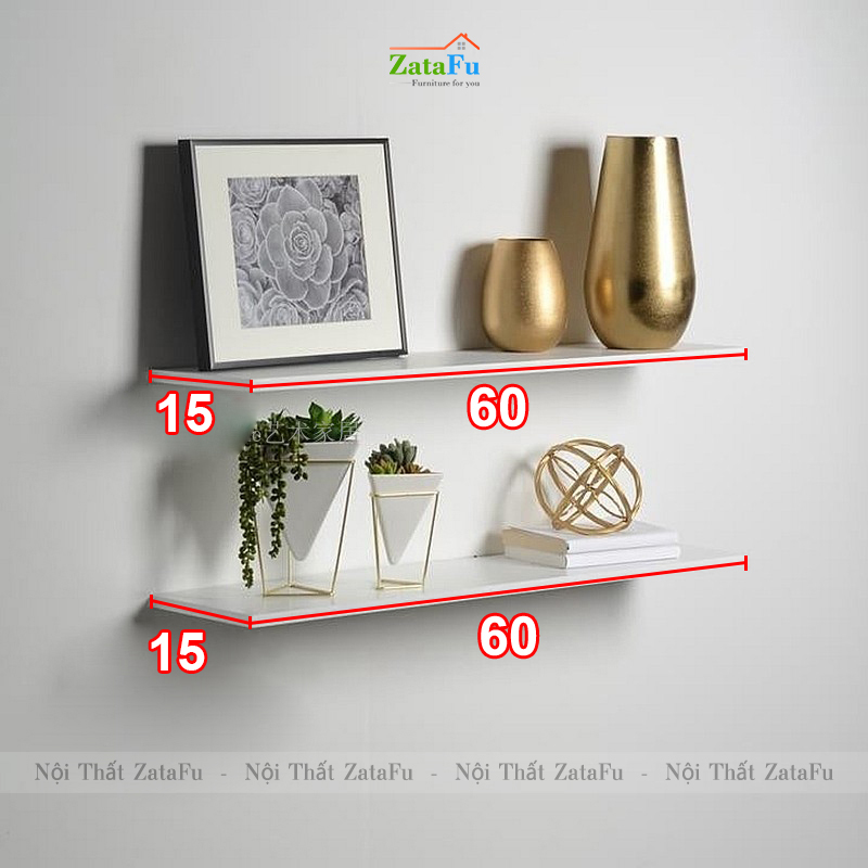 Kệ treo tường gỗ decor phòng ván rộng 15cm nhiều kích thước mẫu 3 KTT-95
