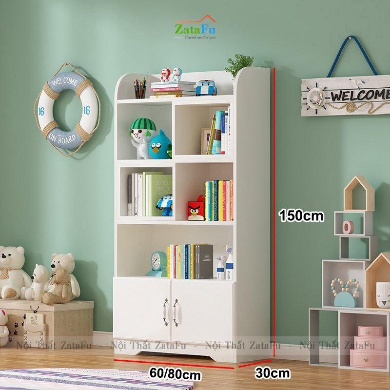 Tủ Kệ Sách Trang Trí Phối Màu Sinh Đông Cho Nội Thất Trẻ Em, Phòng Khách TUTT-45