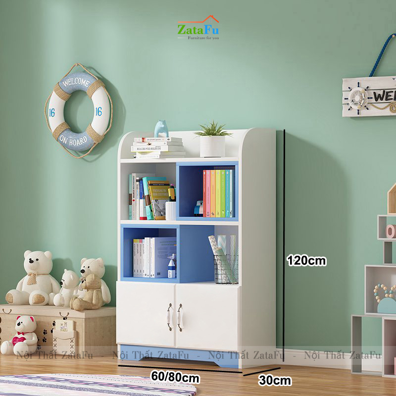 Tủ Kệ Sách Trang Trí Phối Màu Sinh Đông Cho Nội Thất Trẻ Em, Phòng Khách TUTT-45
