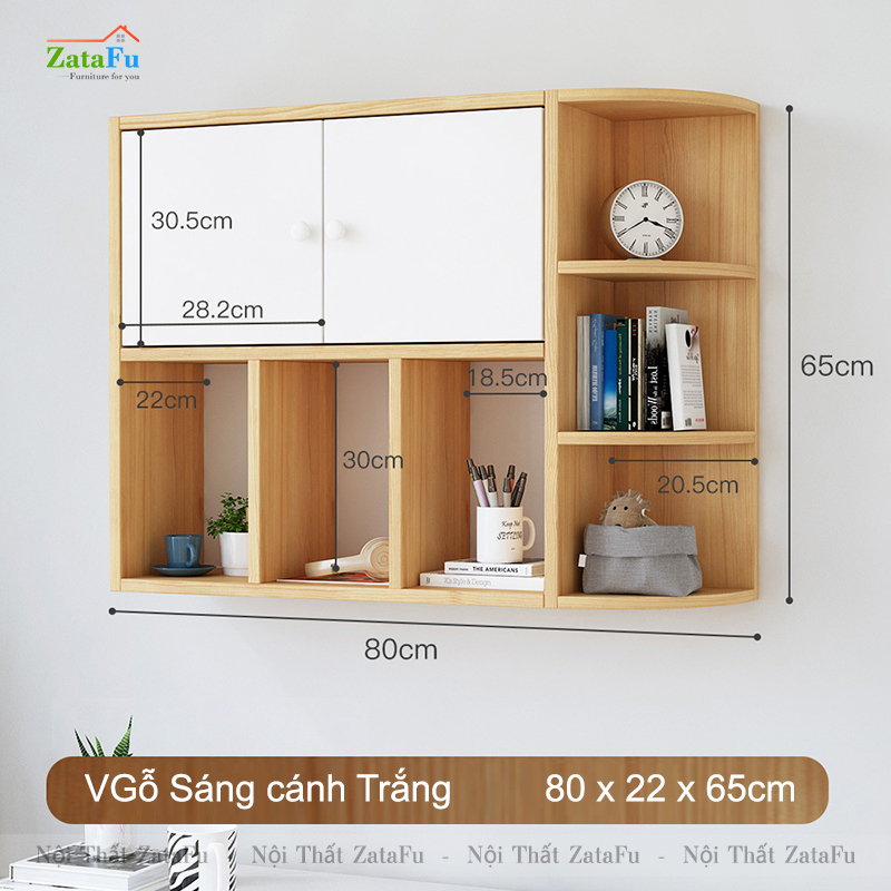 Kệ Sách Treo Tường Gỗ MDF KTT-56