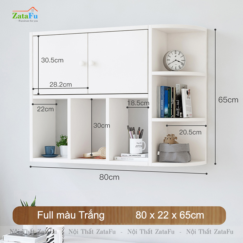 Kệ Sách Treo Tường Gỗ MDF KTT-56