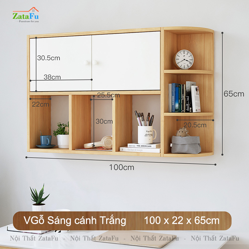Kệ Sách Treo Tường Gỗ MDF KTT-56