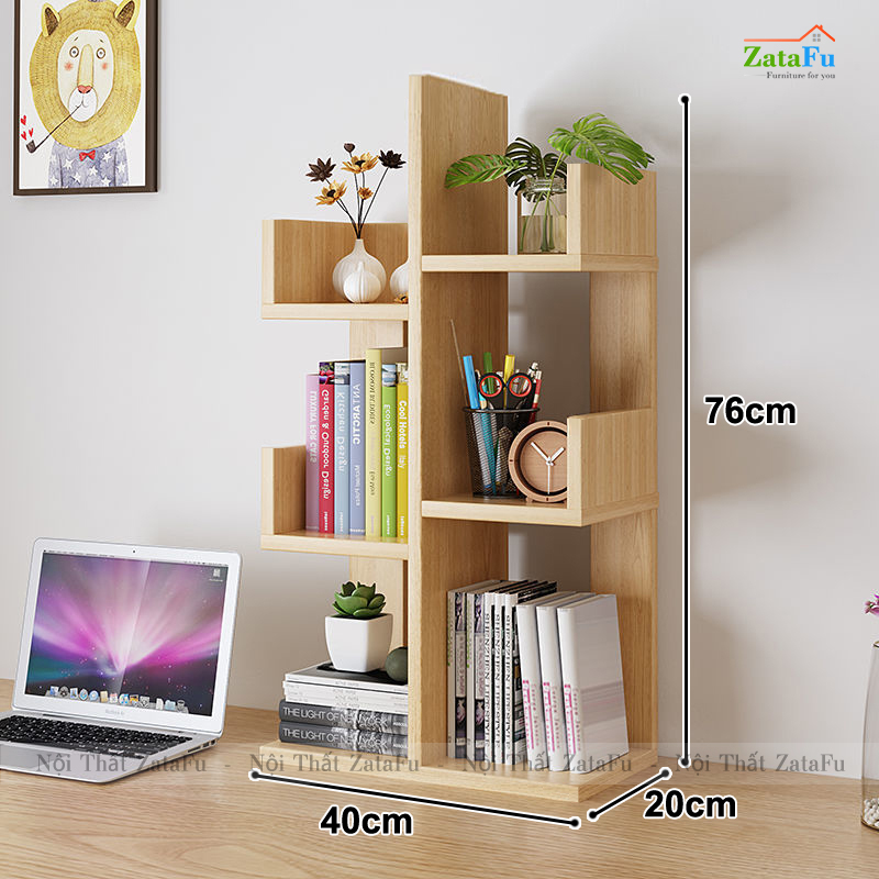 Kệ sách xương rồng kệ hình cây trang trí bàn học độc đáo KTT-90