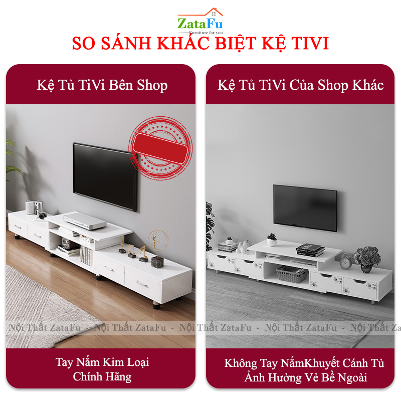 Kệ Tivi Trang Trí Phòng Khách Thiết Kế Hiện Đại Chân Tùy Chỉnh Kích Thước Chiều Cao KTV-45 ZataFu