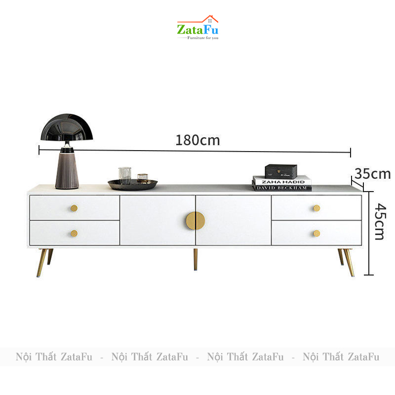 Kệ tivi chân crom mạ vàng hiện đại KTV-18