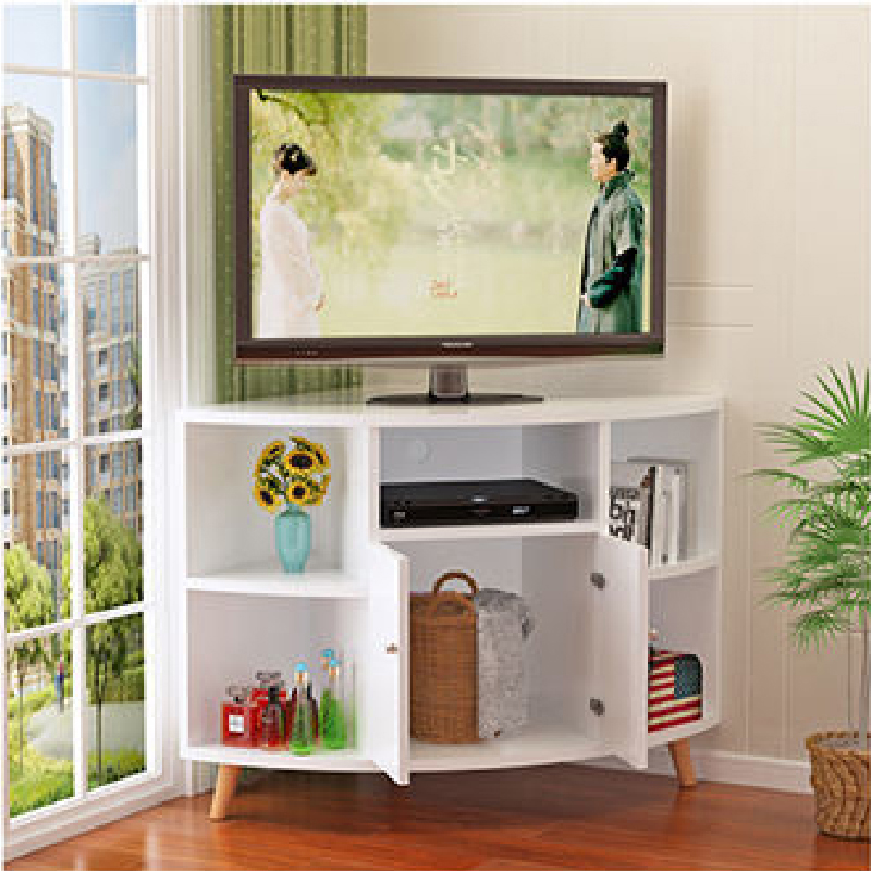 Tủ kệ tivi góc tường chân gỗ độc đáo KTV-41