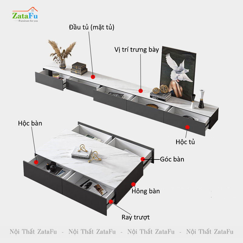 Kệ Tivi Bàn Sofa Phòng Khách Phong Cách Ngồi Bệt KTV-28