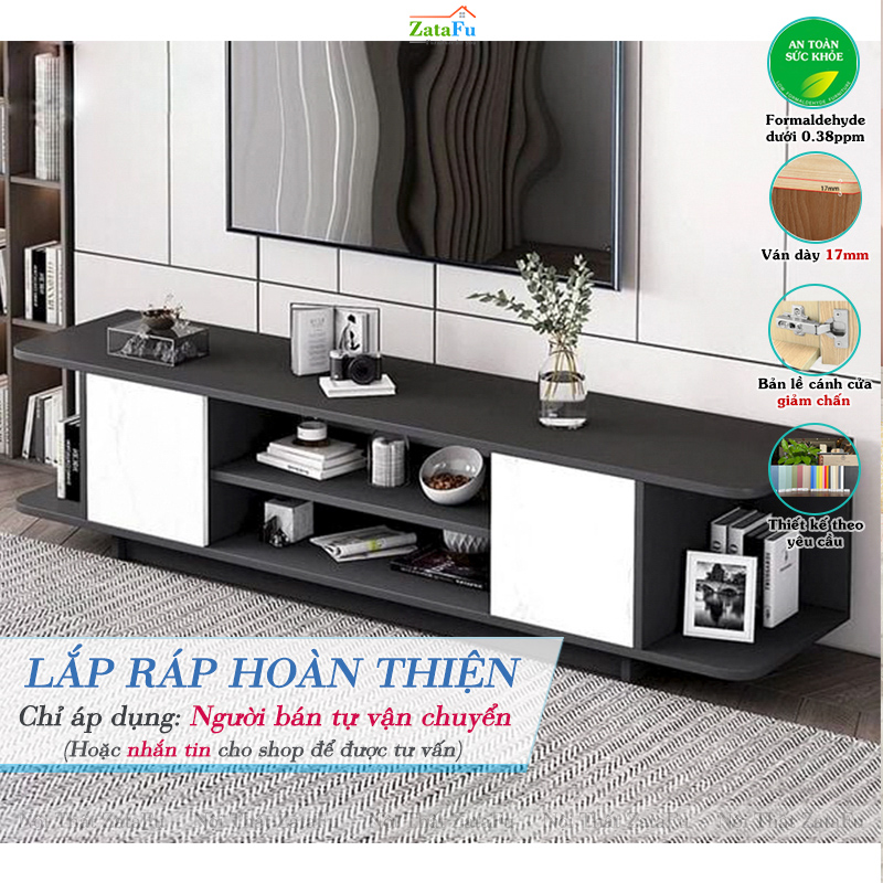 Tủ Kệ Tivi Thiết Kế Bo Cong Hiện Đại Gỗ Công Nghiệp MDF KTV-48 Zatafu