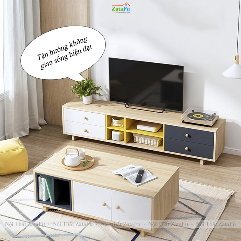 Kệ Tủ Tivi Phòng Khách Hiện Đại Thiết Ké Theo Phong Cách Bắc Âu KTV-49 ZataFu
