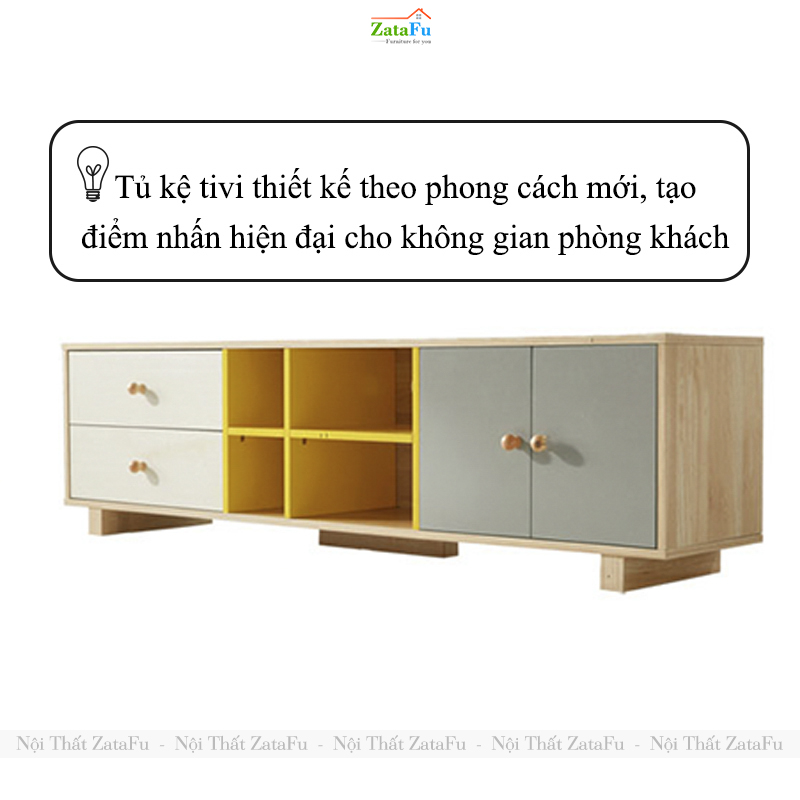Kệ Tủ Tivi Phòng Khách Hiện Đại Thiết Ké Theo Phong Cách Bắc Âu KTV-49 ZataFu