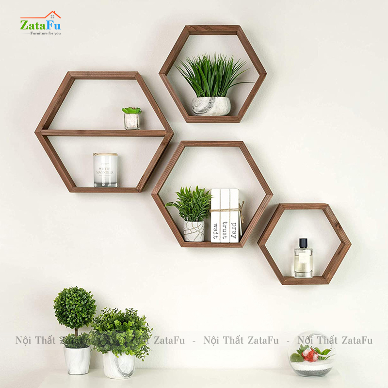 Kệ tổ ong decor gắn tường đa sắc KTT-116