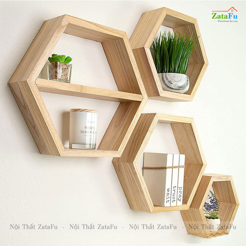 Kệ tổ ong decor gắn tường đa sắc KTT-116