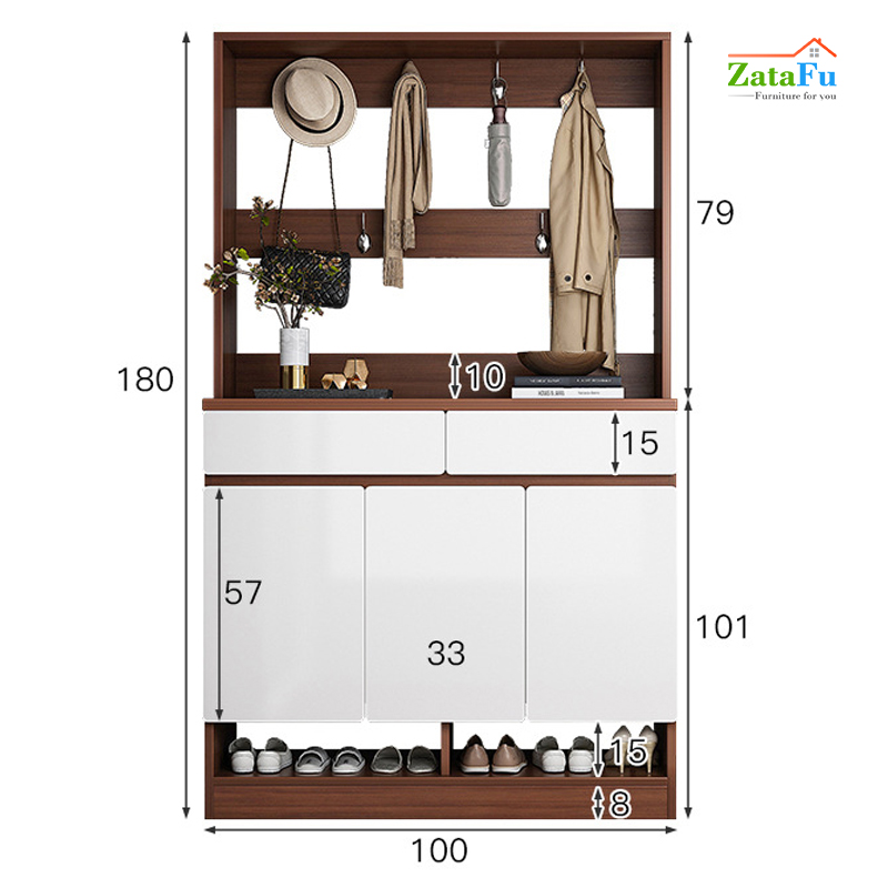 Tủ để giày gỗ có giá treo đồ TGIAY-09