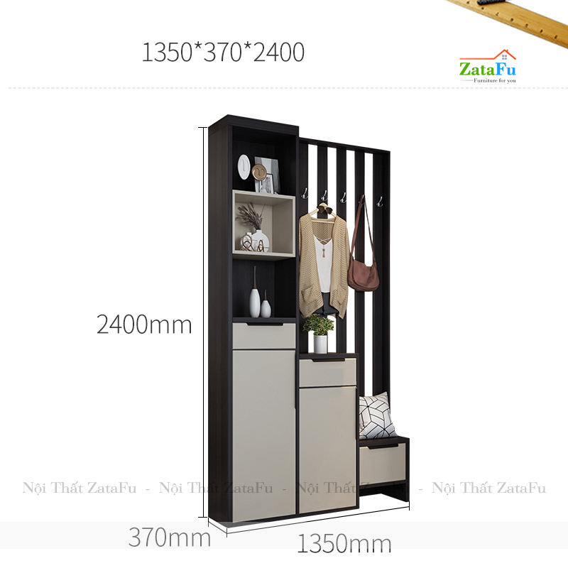 Tủ giày trang trí đơn giản cao 1m8 TGIAY-13