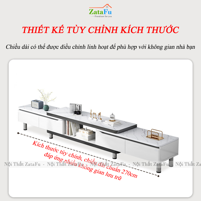 Kệ Tủ Tivi Thiết Kế Hiện Đại Trang Trí Phòng Khách Có Thể Tùy Chỉnh Kích Thước KVT-47 ZataFu