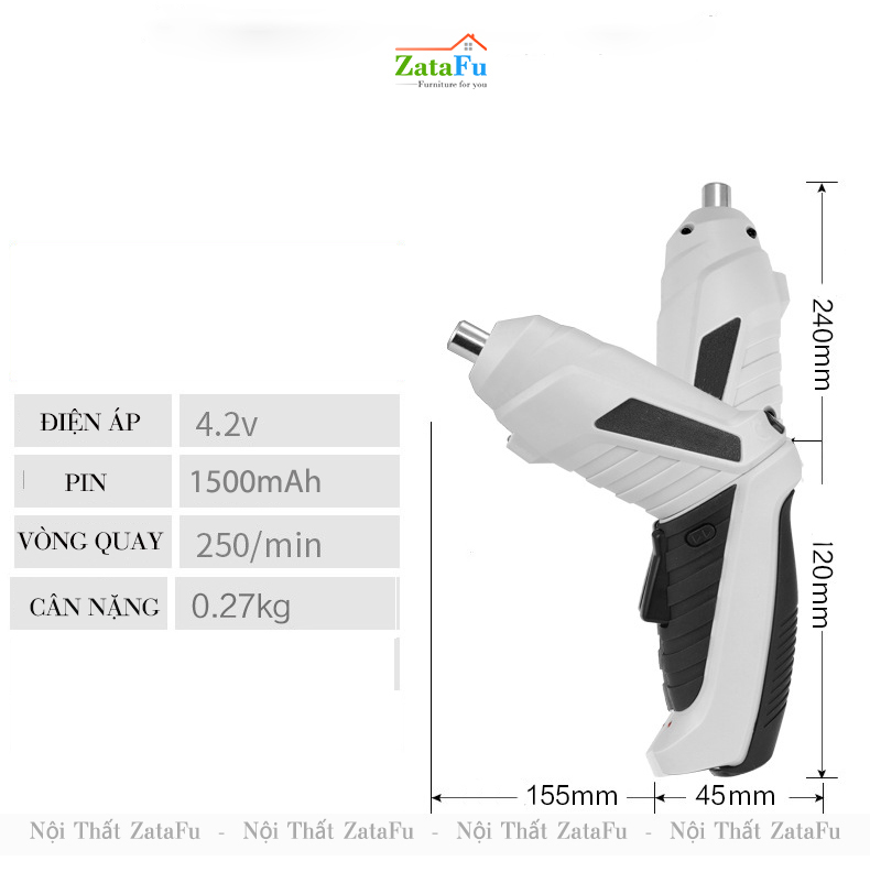 Máy Vặn Vít, Bắt Vít Cầm Tay MINI Pin Sạc 1500mAh Dùng Động Cơ Không Chổi Than