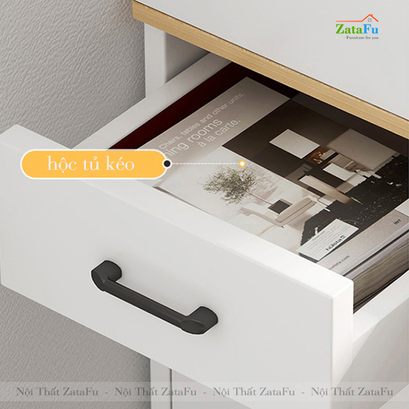 Bàn làm việc gỗ hiện đại cao cấp kèm kệ sách BLV-29