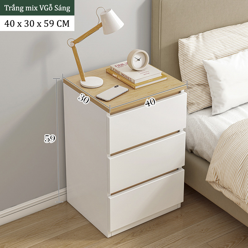 Tủ Đầu Giường Mini Phong Cách Hiện Đại Có Ngăn Kéo Decor Phòng Ngủ TDG-37