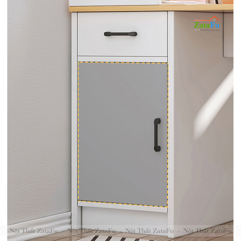 Bàn làm việc gỗ hiện đại cao cấp kèm kệ sách BLV-29