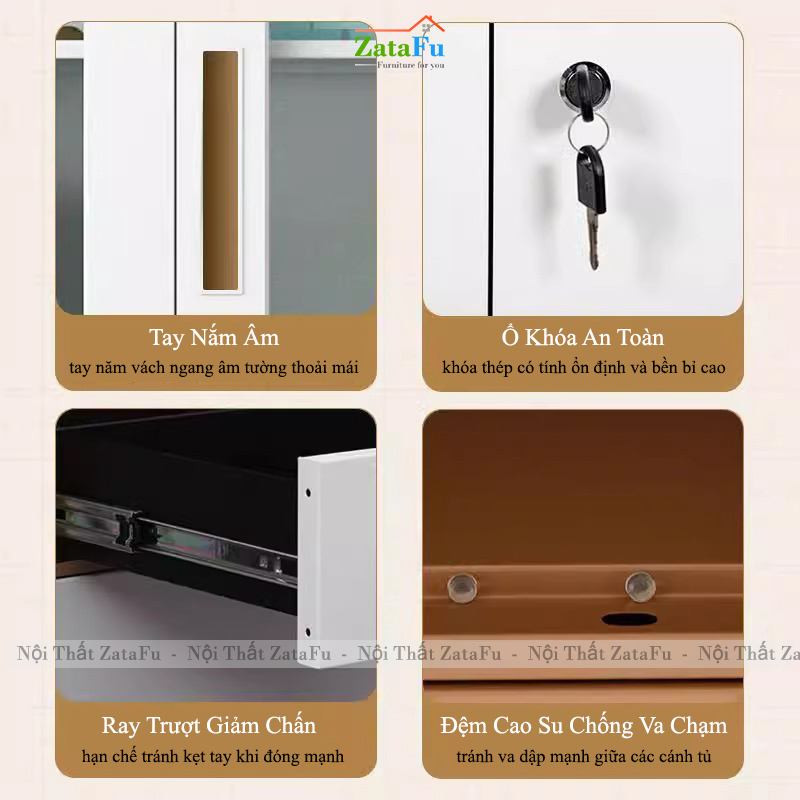 Tủ Đựng Hồ Sơ Tài Liệu Có Cánh Kính Hiện Đại Gỗ MDF TUTT-57 ZataFu