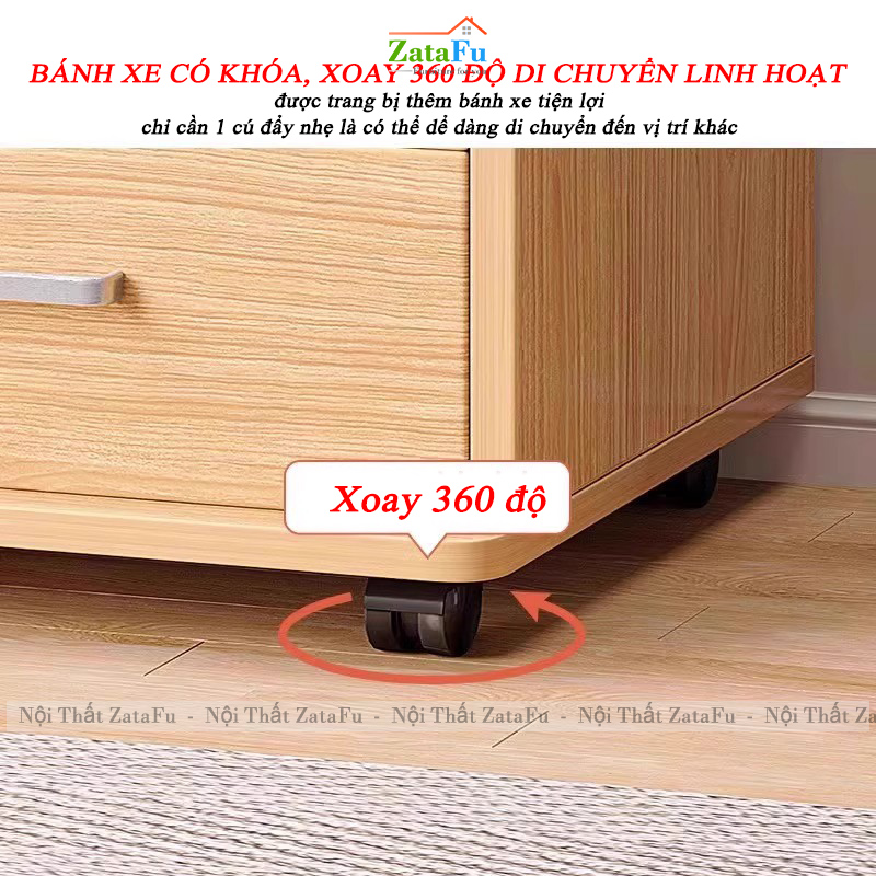 Tủ Kệ Đựng Hồ Sơ Tài Liệu Có Bánh Xe Xoay 360 Độ Có Khóa An Toàn TUTT-62 ZataFu