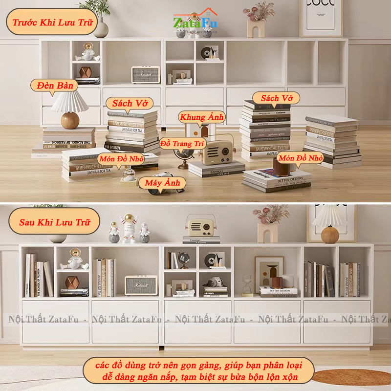 Tủ Trang Trí Đa Dạng Nhiều Ngăn Chứa Đồ Đa Năng Làm Từ Gỗ MDF TUTT-59 ZataFu
