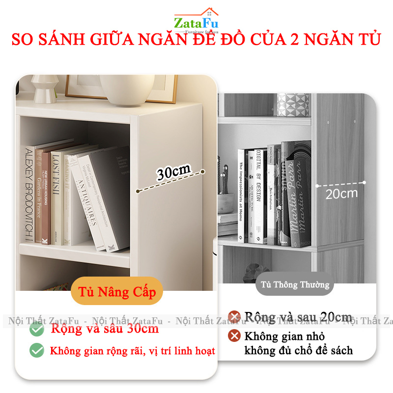 Tủ Kệ Để Sách Trang Trí Kết Hợp Kệ Tổ Ong Hiện Đại TUTT-64 ZataFu