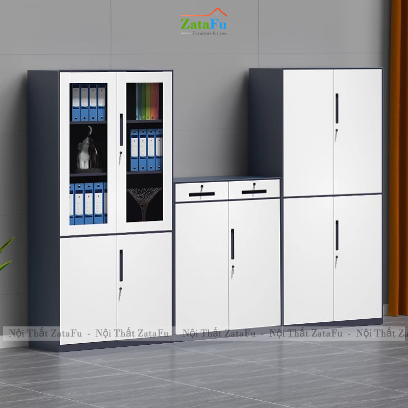 Tủ Đựng Hồ Sơ Tài Liệu Có Cánh Kính Hiện Đại Gỗ MDF TUTT-57 ZataFu