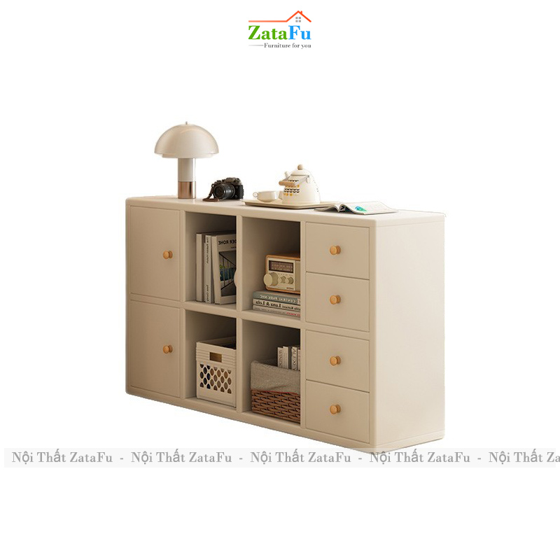Tủ Gỗ Sách Trang Trí Nhiều Ngăn Gỗ MDF Hiện Đại TUTT-65 ZataFu