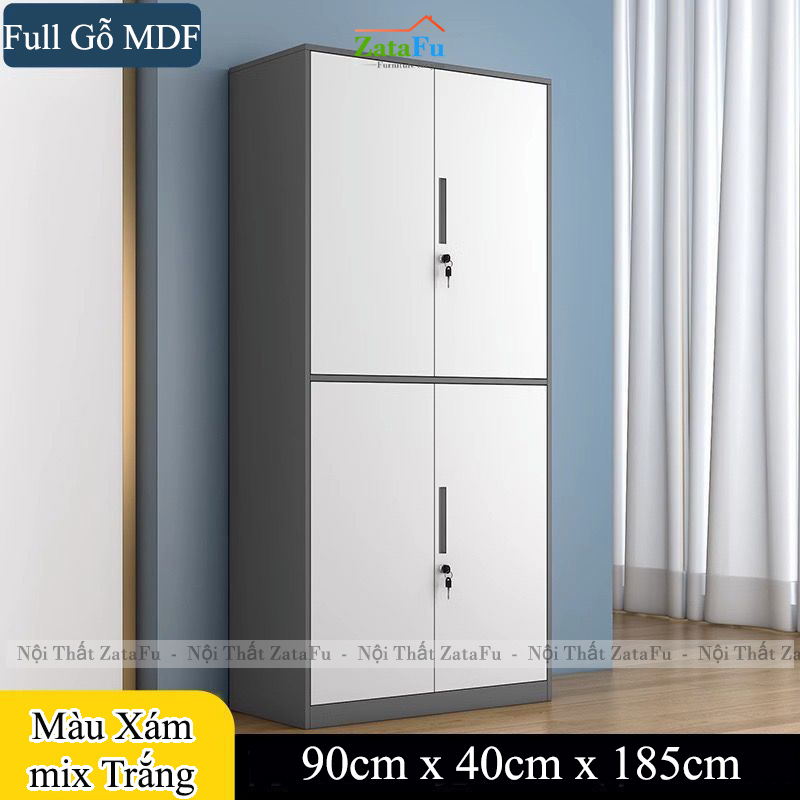 Tủ Đựng Hồ Sơ Tài Liệu Có Cánh Kính Hiện Đại Gỗ MDF TUTT-57 ZataFu