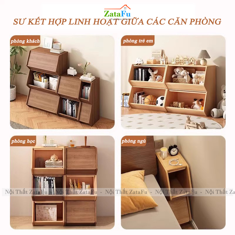 Tủ Gỗ Trang Trí Lục Giác Để Đồ Đa Năng Tủ Gỗ TUTT-61 ZataFu