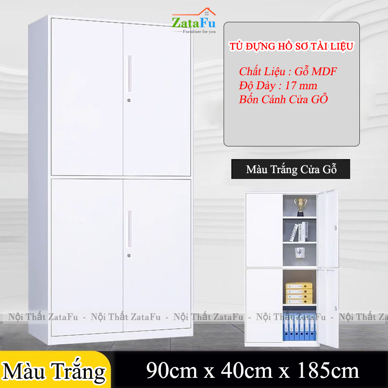 Tủ Đựng Hồ Sơ Tài Liệu Có Cánh Kính Hiện Đại Gỗ MDF TUTT-57 ZataFu