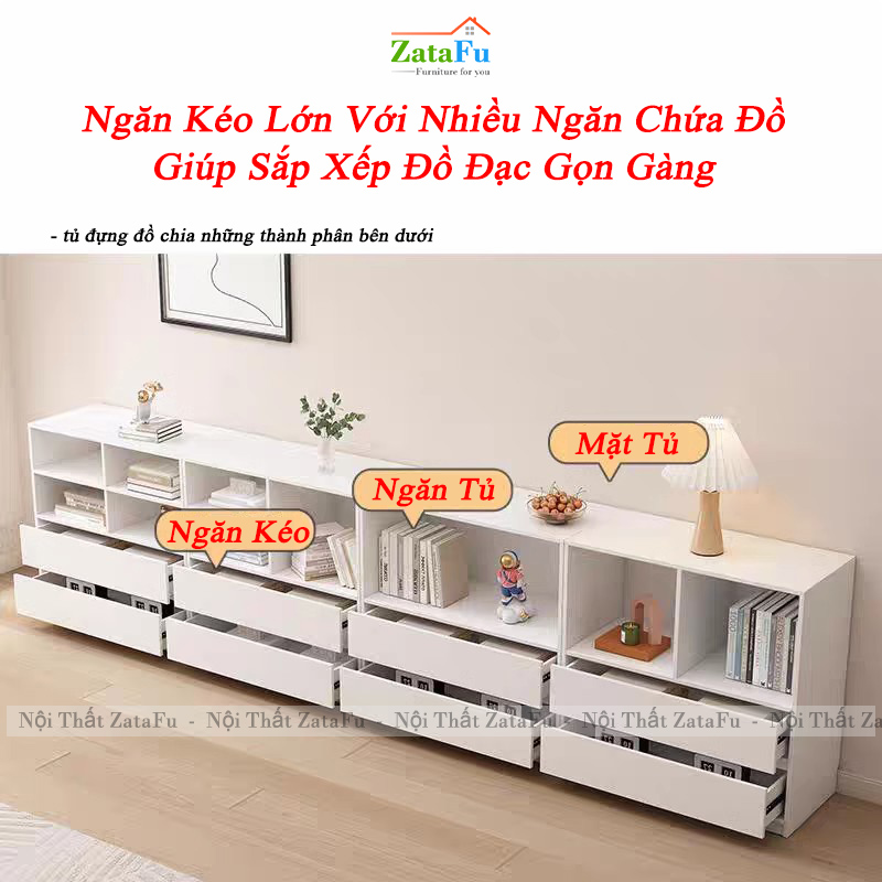 Tủ Trang Trí Đa Dạng Nhiều Ngăn Chứa Đồ Đa Năng Làm Từ Gỗ MDF TUTT-59 ZataFu