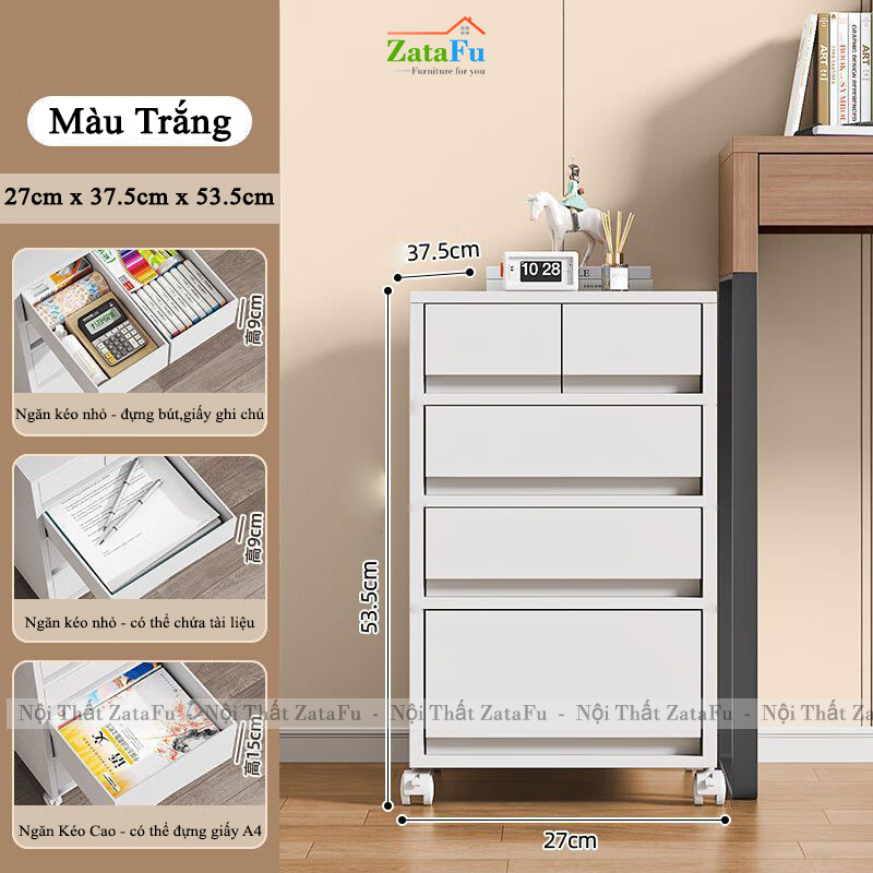 Tủ Đựng Hồ Sơ Tài Liệu Văn Phòng Có Bánh Xe Đa Năng Nhiều Ngăn TUTT-63 ZataFu