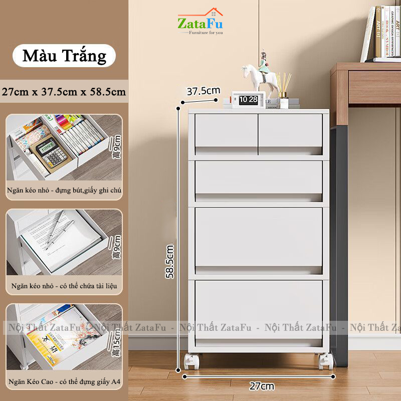 Tủ Đựng Hồ Sơ Tài Liệu Văn Phòng Có Bánh Xe Đa Năng Nhiều Ngăn TUTT-63 ZataFu