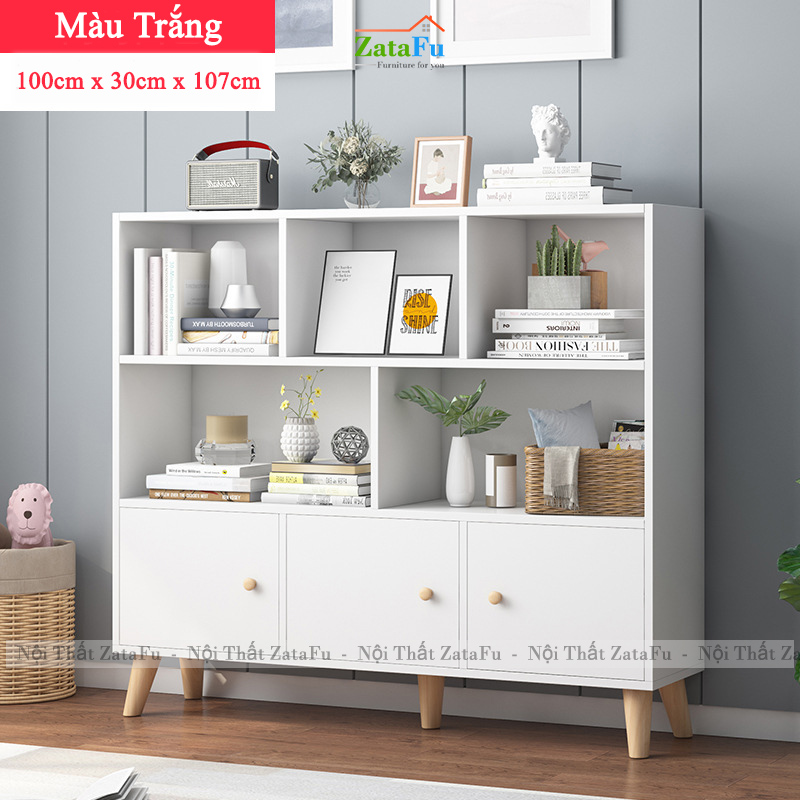 Tủ Kệ Đựng Hồ Sơ Tài Liệu Chân Gỗ Tự Nhiên TUTT-66 ZataFu