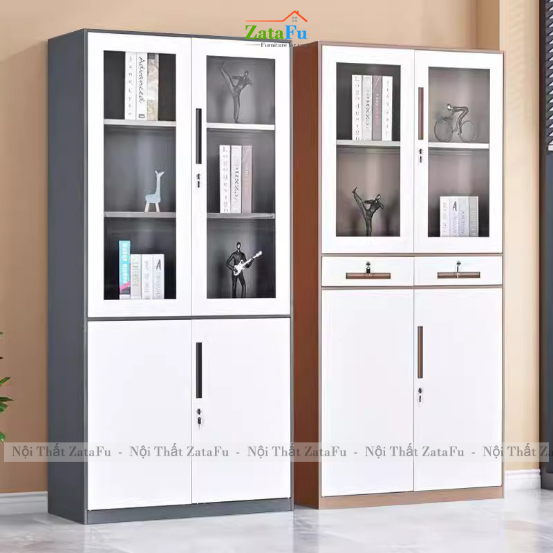 Tủ Đựng Hồ Sơ Tài Liệu Có Cánh Kính Hiện Đại Gỗ MDF TUTT-57 ZataFu