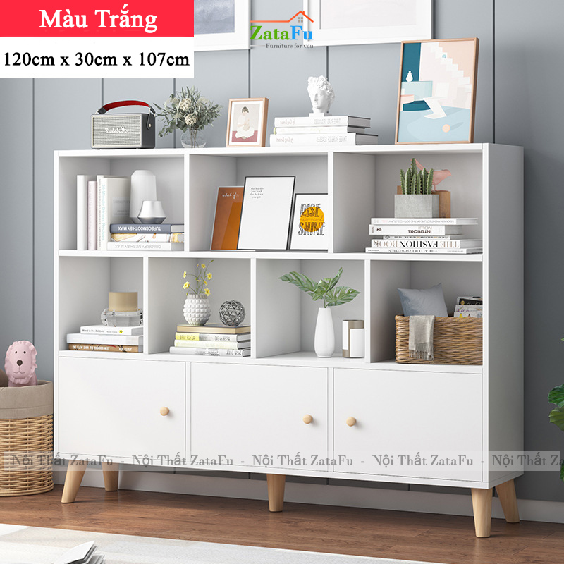 Tủ Kệ Đựng Hồ Sơ Tài Liệu Chân Gỗ Tự Nhiên TUTT-66 ZataFu