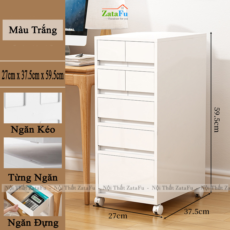 Tủ Đựng Hồ Sơ Tài Liệu Văn Phòng Có Bánh Xe Đa Năng Nhiều Ngăn TUTT-63 ZataFu