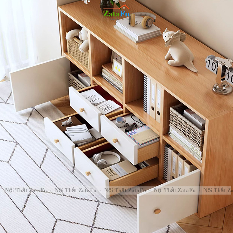 Tủ Kệ Để Sách Trang Trí Kết Hợp Kệ Tổ Ong Hiện Đại TUTT-64 ZataFu