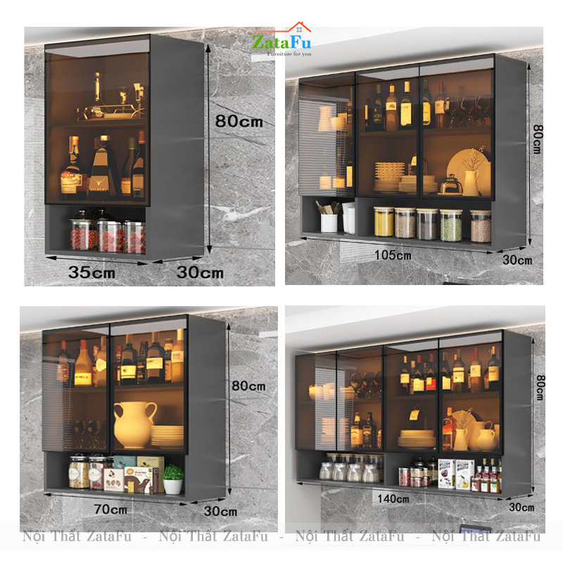 Tủ kệ bếp gắn tường sủ dụng LED cảm biến cao cấp KBEP-26