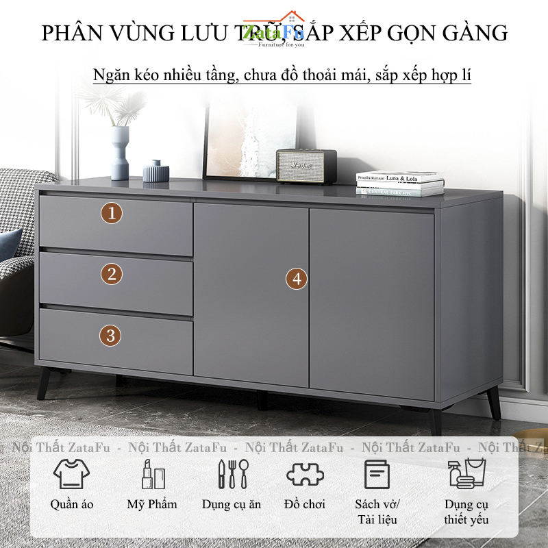 Tủ Cabinet Gỗ MDF Đựng Đồ Đa Năng Phong Cách Hiện Đại TUTT-53 ZataFu