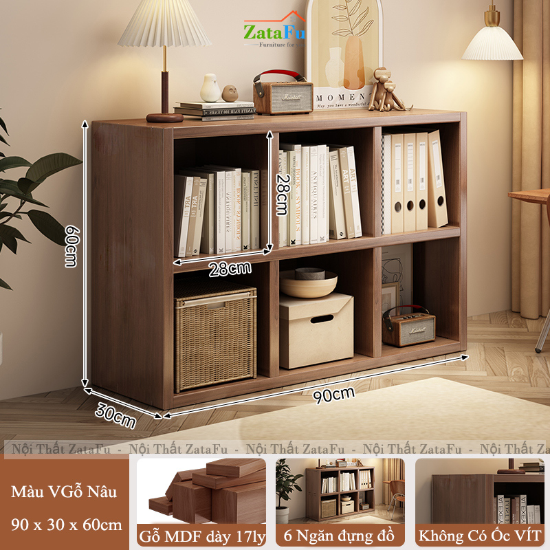 Kể Sách Gỗ Kệ Tổ Ong Nhiều Ngăn Đa Dạng Gỗ MDF KTT-147 ZataFu