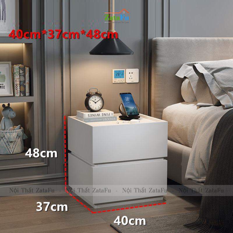 Tủ đầu giường gỗ 2 tầng kết hợp đa năng TDG-24