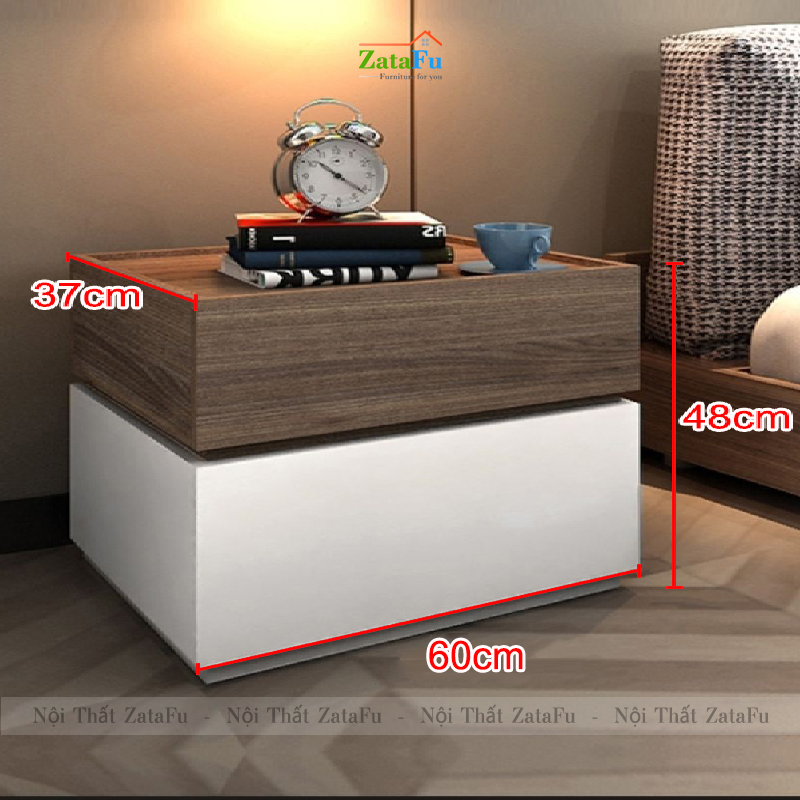 Tủ đầu giường gỗ 2 tầng kết hợp đa năng TDG-24