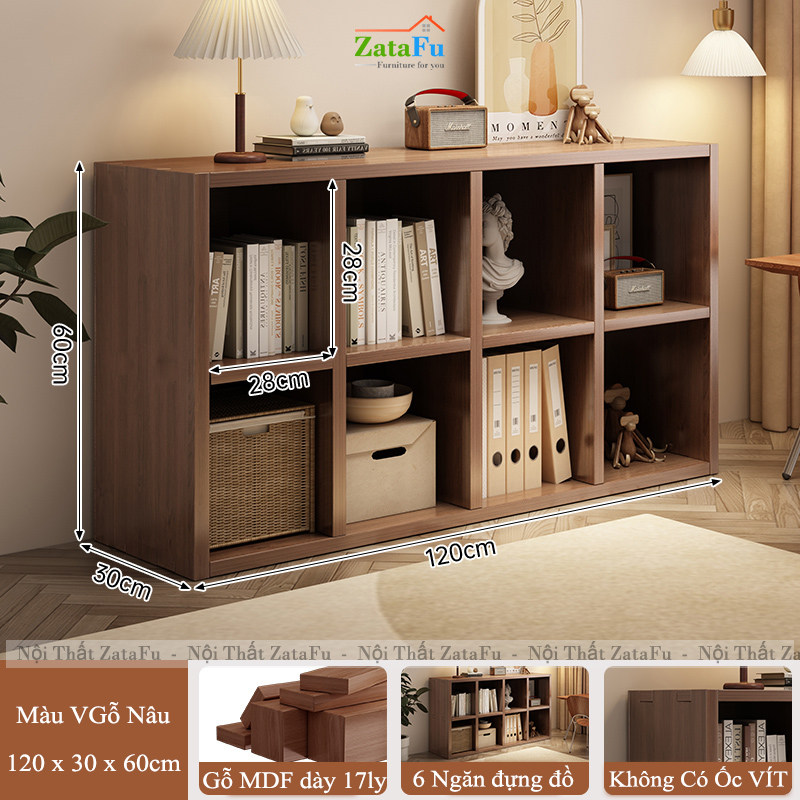 Kể Sách Gỗ Kệ Tổ Ong Nhiều Ngăn Đa Dạng Gỗ MDF KTT-147 ZataFu
