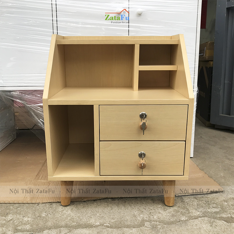 Kệ đầu giường 2 ngăn kéo phong cách Bắc Âu TUTT-02